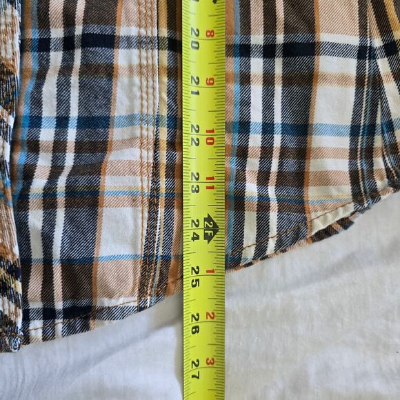 True Religion Womens Plaid Y2K Western Shirt Size XS Brown Pearl Snap Button - Picture 8 of 8